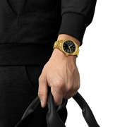 Tissot T1564103305100 Ballade 40mm Black Guilloché Dial / Gold PVD Stainless Steel Bracelet Men's Watch